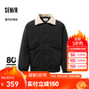 Semir 森马 羽绒服男中长款2024冬仿羊羔绒夹克宽松三防外套 黑色(灰鸭绒)90001 160/80A/XS