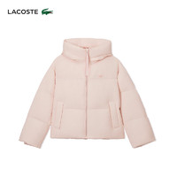 LACOSTE法国鳄鱼女装24秋季纯色保暖连帽拉链鹅绒羽绒服外套|BF0688 ADY/浅粉色 42 /175