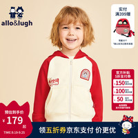 allo&lughallolugh阿路和如童装男童卡通国风戏曲潮流宽松夹克外套 红色 130cm