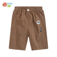 贝贝怡儿童七分裤男童夏季宽松简约帅气休闲运动裤子童装 棕色 110cm