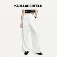 Karl Lagerfeld卡尔拉格斐2024秋季捏褶阔腿裤白色老佛爷K26L1002 白色 42