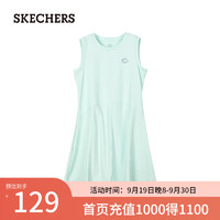 斯凯奇（Skechers）2024夏季女童针织无袖背心连衣裙P224G105 浅水绿/02GQ XXXL