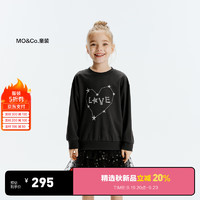 little MO&Co.little moco童装24秋装女童甜酷爱心长袖套头卫衣KBD3SWS005 深灰色 130/64