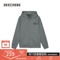 斯凯奇(Skechers)男款加绒针织时尚外套L324M052 垩灰色/040R L