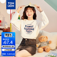 唐狮 TONLION女长T2024早秋女图文长袖T恤TB 本白 M