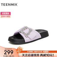 TEENMIX 天美意 拖鞋女外穿厚底闪钻外穿简约懒人凉鞋KT033BT4