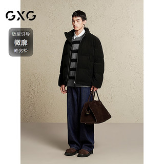 GXG男装 【夹棉】简约灯芯绒棉服男加厚保暖棉衣外套通勤24冬 黑色 175/L