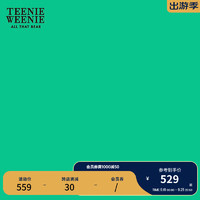 Teenie Weenie【莱赛尔】小熊女装格纹衬衫女2024秋季长袖上衣 浅绿色 155/XS