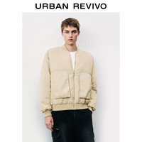 UR2024秋冬男装潮流休闲飞行员廓形拉链羽绒服UMV130002 卡其 L