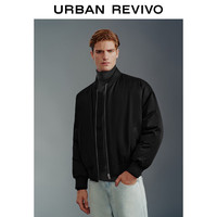 UR2024秋冬季男装美式高街飞行员夹克宽松棉服UMF130040 正黑 XS