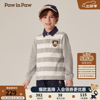 PawinPaw卡通小熊童装2024年秋冬男童长袖POLO T Grey灰色/15 120cm