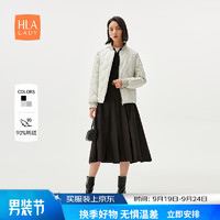 海澜之家（HLA）羽绒服女装24火山岩棒球领保暖外套女冬季 米杏Y1 170/92A XL130-145斤