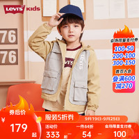 Levi's 李维斯 童装秋季新款儿童三防工装风衣儿童保暖摇粒绒外套 海星橙 150/72(M)