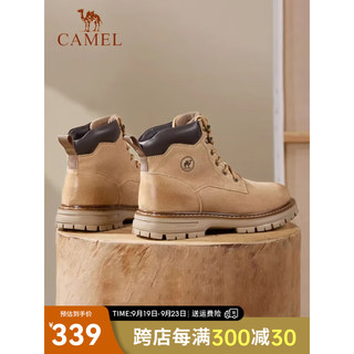 骆驼（CAMEL）女鞋秋季止滑抓地挺括防撞城市户外高帮工装靴 P13W379006 驼色男 39