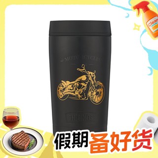 120周年新品 融合机车文化、京东百亿补贴：THERMOS 膳魔师 黑金骑士系列 保温杯  420ml 附带杯套