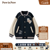 PawinPaw卡通小熊童装2024年早秋男女大小童夹克棒球服撞色 Navy藏青色/59 120cm