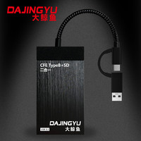 DAJINGYU 大鲸鱼cfexpress读卡器高速USB3.1相机SD卡&cfe卡多功能二合一读卡器 金属黑USB3.1