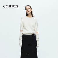 edition【董洁同款】2024冬季精英衣橱系列云朵羊毛可拆手套毛衣 米白色  L/170