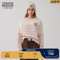 Teenie Weenie【绵羊毛】小熊女装毛衣保暖2024冬季女毛衫圆领 乳白色 155/XS