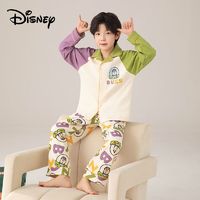 百亿补贴：Disney 迪士尼 巴斯光年儿童睡衣男孩秋季长袖纯棉套装卡通男童开衫家居服