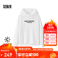 森马（Semir）中国国家地理系列卫衣男加绒2024冬连帽装 本白10101 170/88A/M