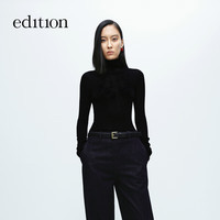 edition【精英衣橱系列】2024冬季云朵羊毛高领毛衣打底衫 黑色  M/165