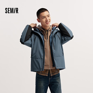 森马（Semir）防护外套|中国国家地理系列羽绒服男三合一2024冬装 牛仔蓝（番鸭绒）80333 180/96A/XL