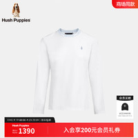 Hush Puppies【保型舒适】暇步士女装2024秋季舒适爽滑弹力圆领衫 泡沫白 M