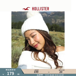 HOLLISTER24秋冬羊毛混纺经典绞花毛球毛线帽 女 KI354-4037 白色 ONE SIZE