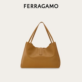 Salvatore Ferragamo 菲拉格慕 女士牛皮革单肩包 777337 驼色 中号