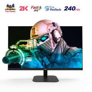 ViewSonic 优派 VX2757 27英寸 IPS G-sync FreeSync 显示器（2560×1440、240Hz、100%sRGB、HDR10）