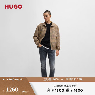 HUGO BOSS HUGO男士秋季2024人造革带LOGO运动鞋 001-黑色 41