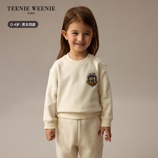 Teenie Weenie Kids小熊童装24秋冬男女宝宝加绒卫衣卫裤套装 中灰色 90cm