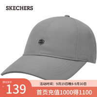 斯凯奇（Skechers）秋冬运动反光设计时尚软顶棒球帽P324U021 鲨鱼灰/00MM 均码