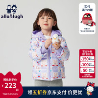 allo&lugh阿路和如儿童女童连帽卡通休闲童装防风保暖外套 紫色 110cm