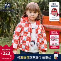 allo&lugh阿路和如儿童女童连帽卡通休闲童装防风保暖外套 红色 130cm