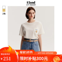 ELAND衣恋短袖t恤女夏季学院风宽松休闲圆领T恤上衣女