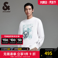 杰克·琼斯（JACK&JONES）冬季NBA联名雄鹿队潮流百搭舒适略宽松圆领卫衣男224333124 本白色A06 常规 本白色A06 190/108A/XXL