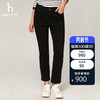 HAZZYS 哈吉斯 女装 潮流复古直筒牛仔裤ATDSP0BDF04 黑色BK 160/72A40