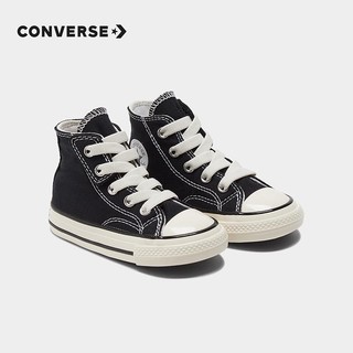 CONVERSE 匡威 儿童帆布鞋宝宝高帮帆布鞋1970s经典新款魔术贴男女童软底童鞋 黑色(魔术贴)