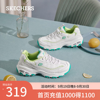 SKECHERS 斯凯奇 老爹鞋子女小白鞋熊猫鞋冬季运动休闲厚底百搭99999863 99999863-白色/绿色/WGR 38