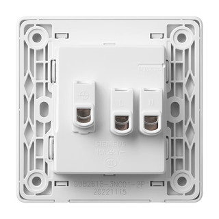 西门子（SIEMENS）开关插座面板 10A斜五孔插座 86型暗装插座 皓彩雅白 单只装