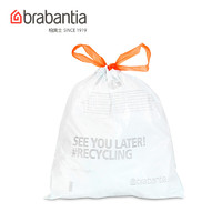 brabantia 柏宾士 垃圾袋抽绳手提家用背心式大号耐用多型号塑料袋 卷装5L-20只/卷-W型 加厚