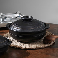 美浓烧（Mino Yaki）万土烧土锅日本煲汤砂锅小炖锅燃气明火两用耐高温汤锅日式家用 赤金6号