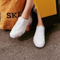 SKECHERS 斯凯奇 女鞋百搭板鞋舒适休闲鞋小白鞋花纹时尚潮流秋冬季