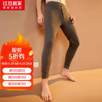 红豆居家保暖裤男士护膝大贴片摇粒绒男士加绒加厚单条裤2024秋 深灰 185/110