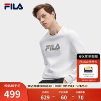 FILA 斐乐 男子针织套头衫基础简约休闲舒适卫衣 标准白-WT 175/96A/L