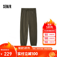 森马（Semir）休闲裤男2024冬季针织长裤纯色束脚裤子松紧腰 卡其50697 185/88A/XXL