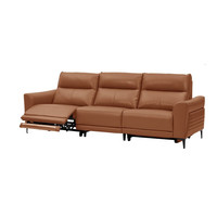  顾家家居 KUKA  90.DK.6055 真皮沙发 三人位右电动 落日橙