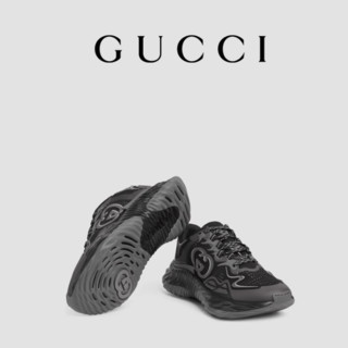 GUCCI 古驰 Ripple系列 男士低帮休闲鞋 787645FADF3-1 黑色 9.5